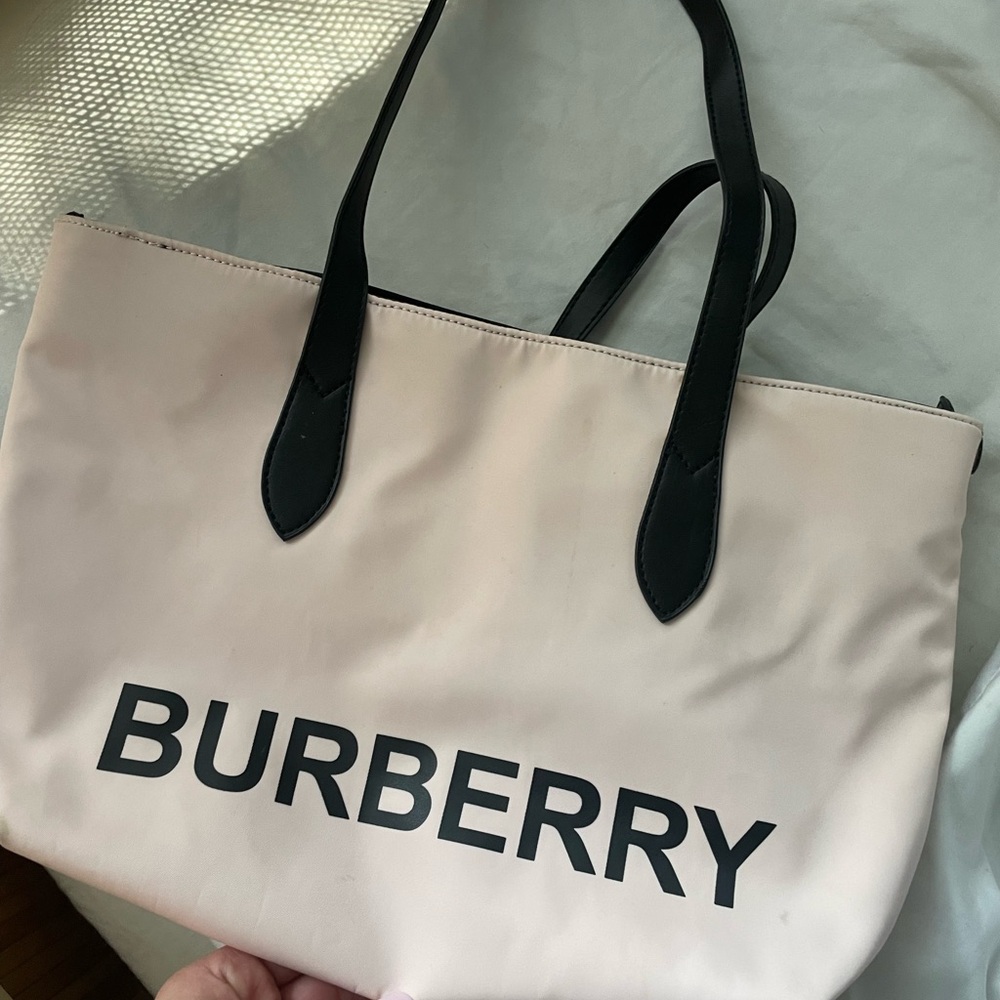 Burberry Light Pink and Black Tote